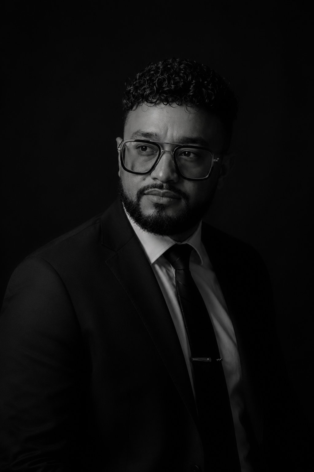 Retrato en blanco y negro de Samvision Studio